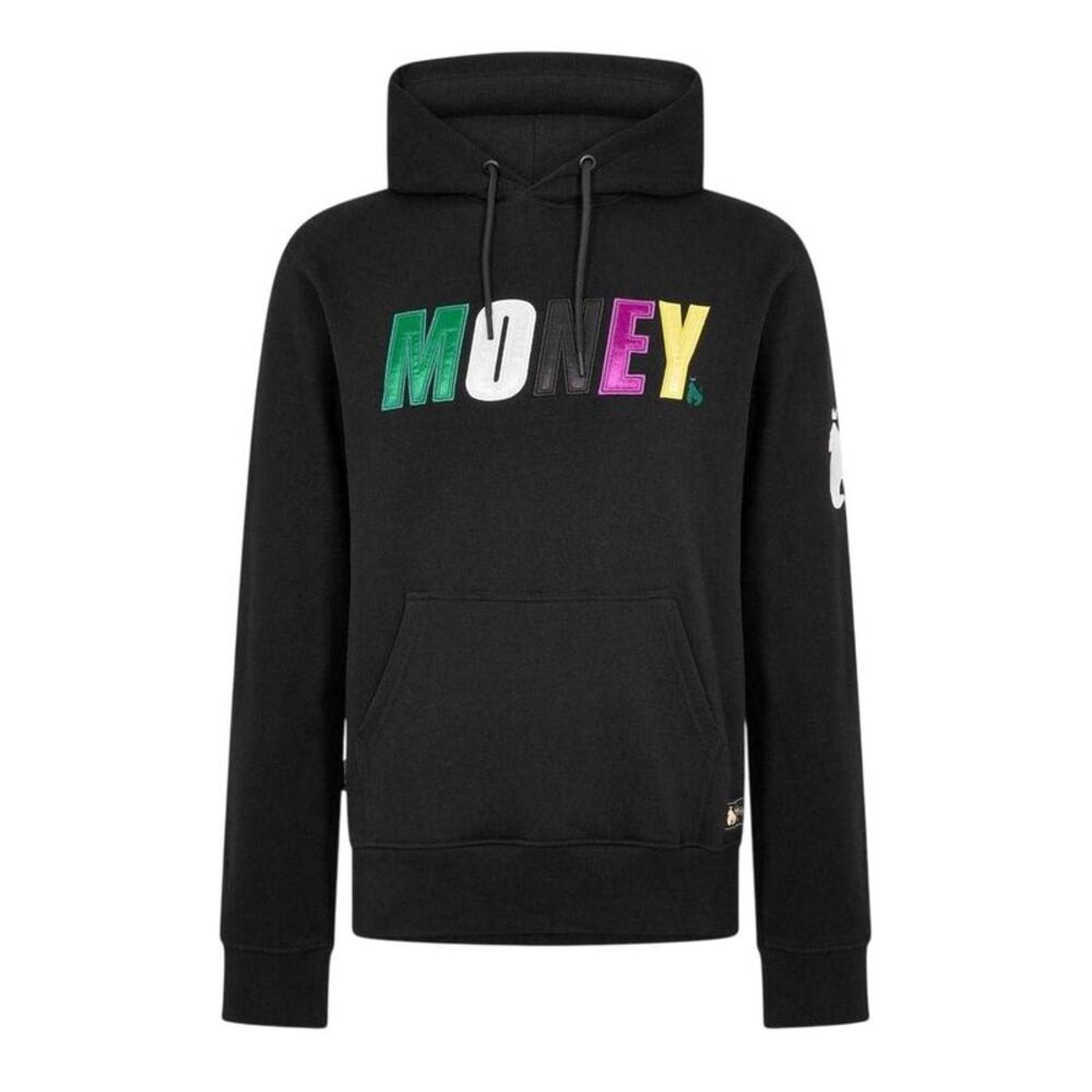 Money Mens Satin Long-Sleeved Hoodie / Black